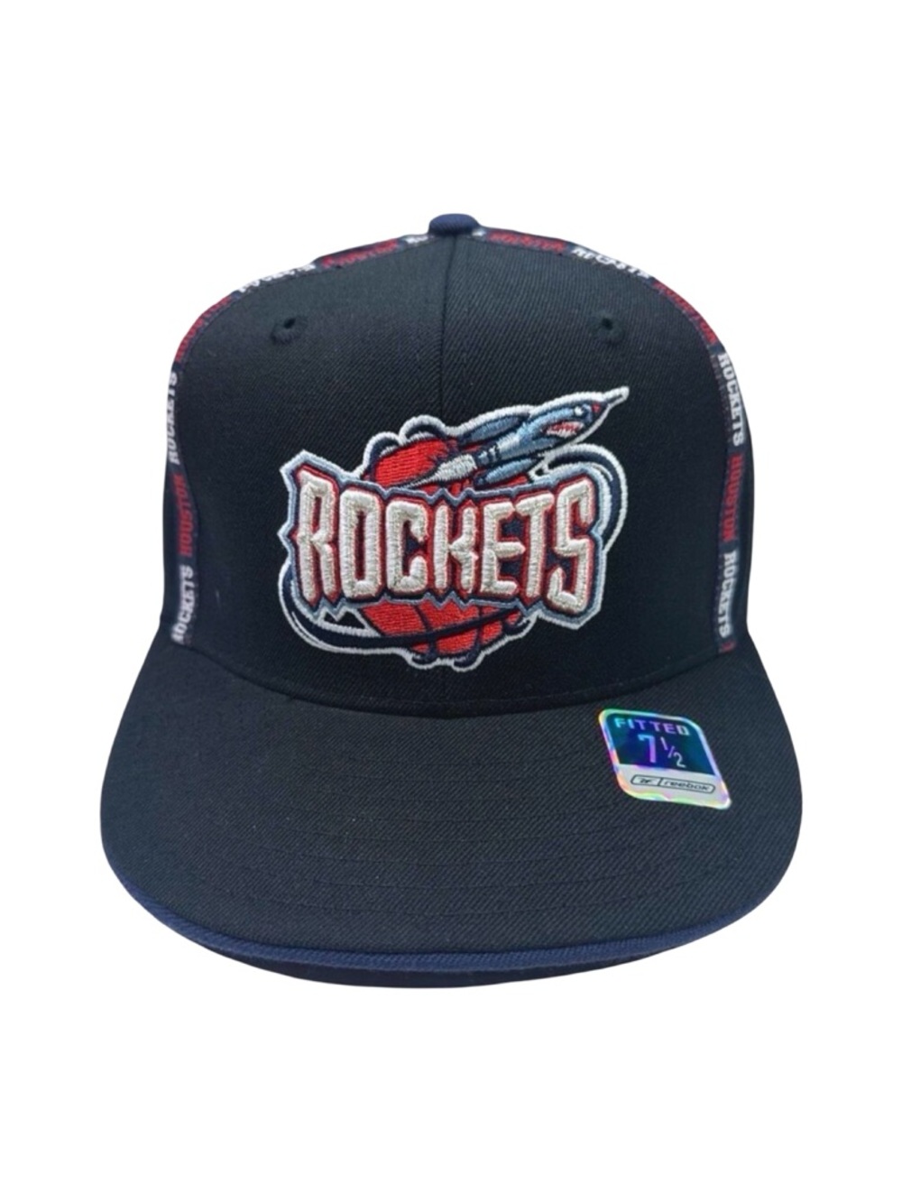 Reebok Houston Rockets Throwback Wool Flat Bill Fitted Hat - Size 7 1/2